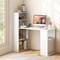 Costway Computer Desk Writing  Workstation Office w/6-Tier Storage Shelves White\Black